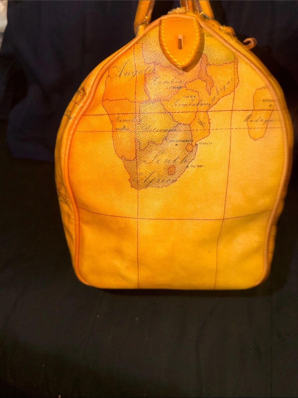 Alviero Martini Map-Print Medium Geo Duffel Bag-Tan &Brown-READ FOR CALL OUTS⬇️